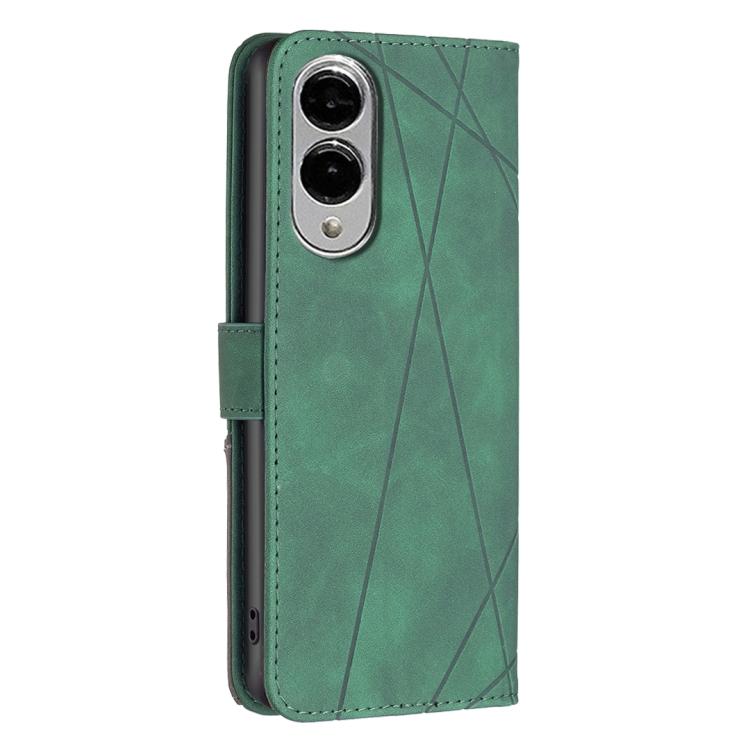 For Samsung Galaxy S25 Edge 5G Magnetic Buckle Rhombus Texture Leather Phone Case