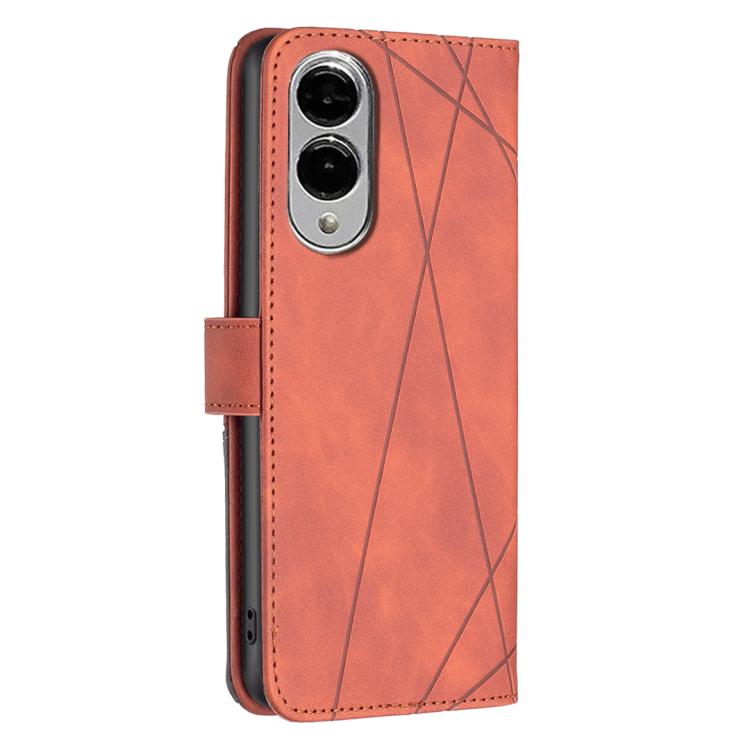 For Samsung Galaxy S25 Edge 5G Magnetic Buckle Rhombus Texture Leather Phone Case