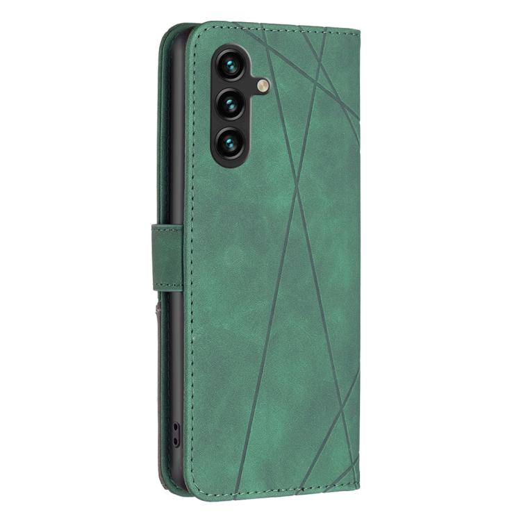 For Samsung Galaxy S25 FE 5G Magnetic Buckle Rhombus Texture Leather Phone Case