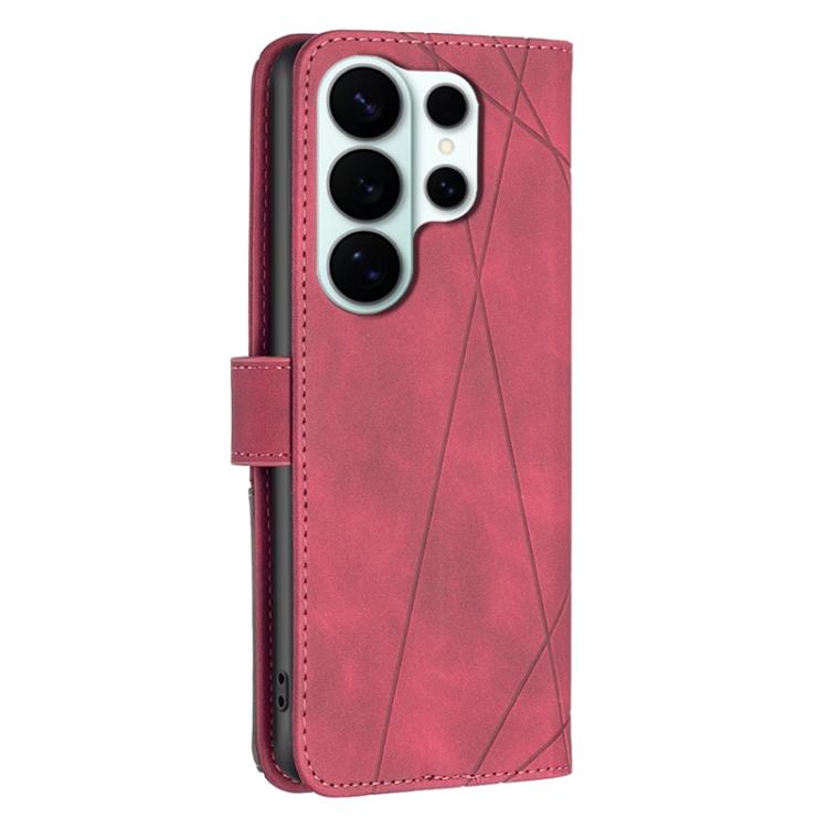 For Samsung Galaxy S26 Ultra 5G Magnetic Buckle Rhombus Texture Leather Phone Case
