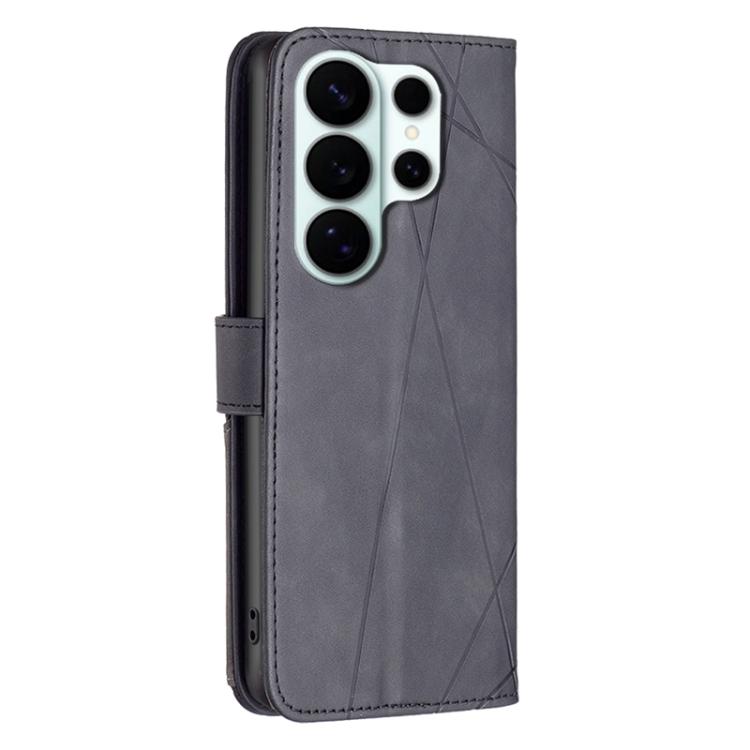 For Samsung Galaxy S26 Ultra 5G Magnetic Buckle Rhombus Texture Leather Phone Case