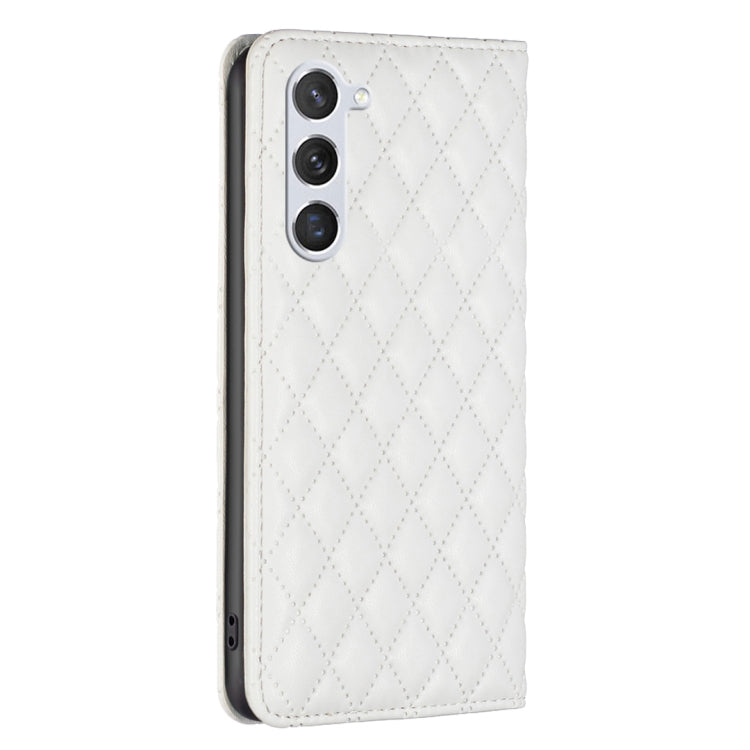 For Samsung Galaxy S25 5G Diamond Lattice Magnetic Leather Flip Phone Case