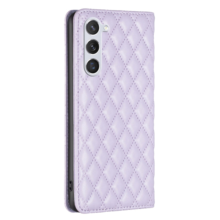 For Samsung Galaxy S25 5G Diamond Lattice Magnetic Leather Flip Phone Case