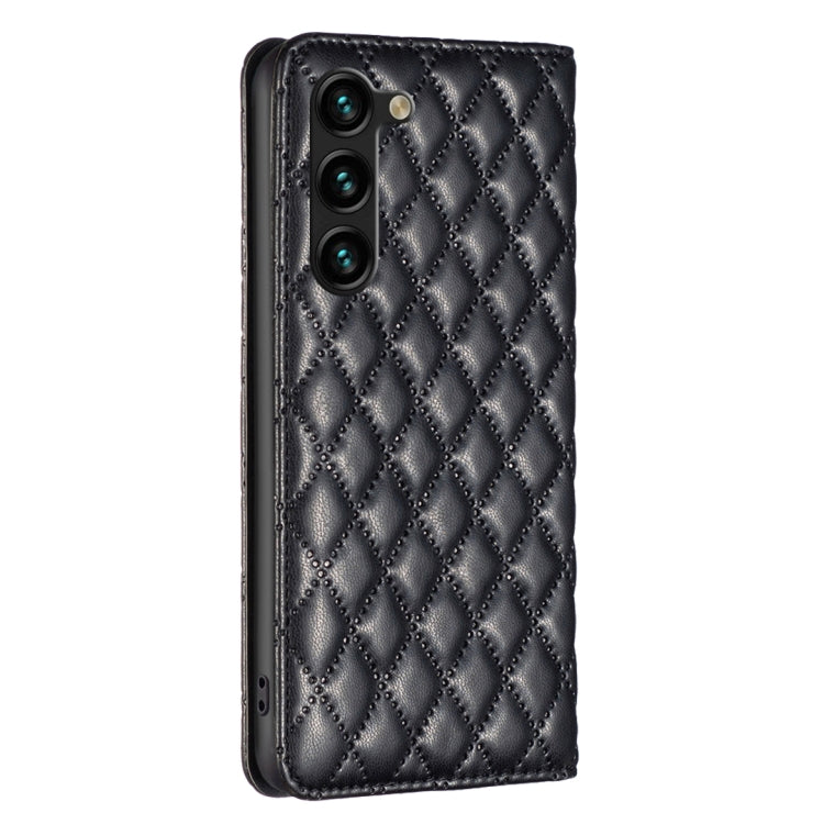 For Samsung Galaxy S25+ 5G Diamond Lattice Magnetic Leather Flip Phone Case