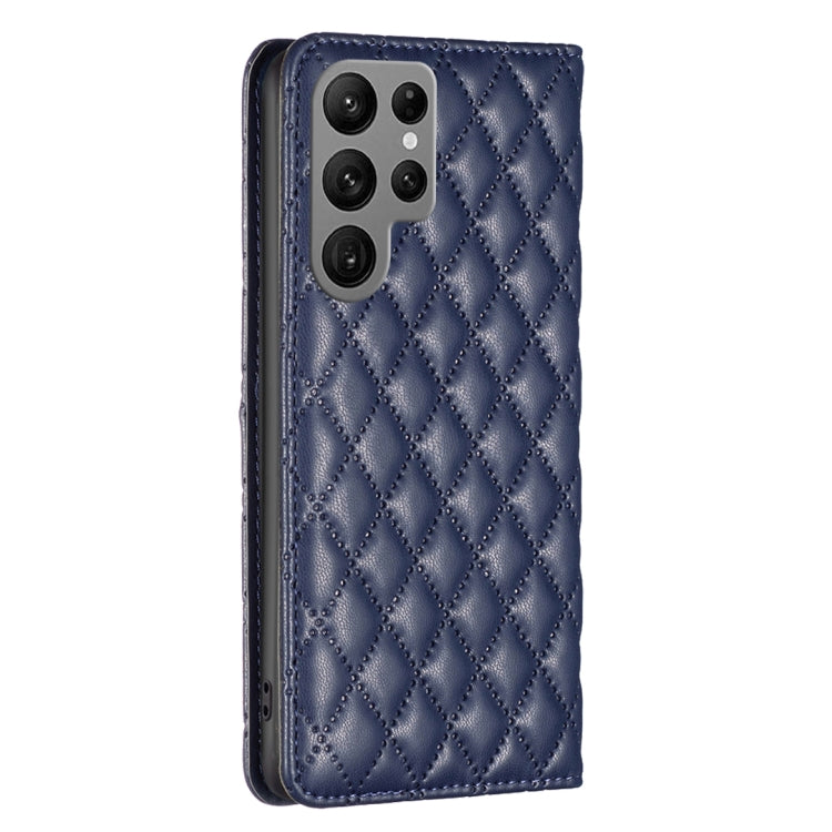 For Samsung Galaxy S25 Ultra 5G Diamond Lattice Magnetic Leather Flip Phone Case