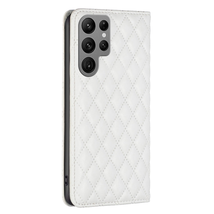 For Samsung Galaxy S25 Ultra 5G Diamond Lattice Magnetic Leather Flip Phone Case
