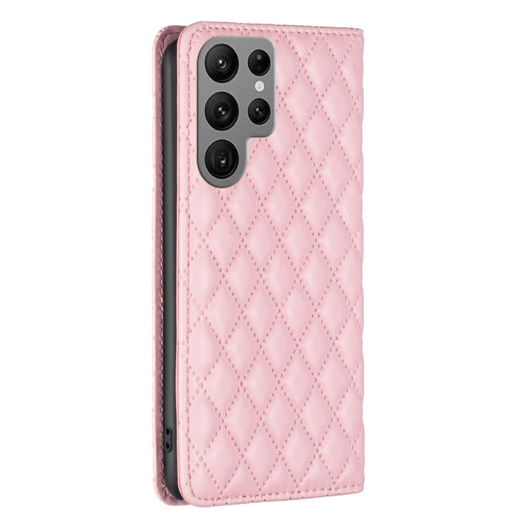 For Samsung Galaxy S25 Ultra 5G Diamond Lattice Magnetic Leather Flip Phone Case