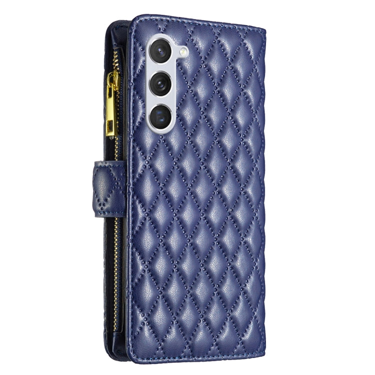 For Samsung Galaxy S25 5G Diamond Lattice Zipper Wallet Leather Flip Phone Case