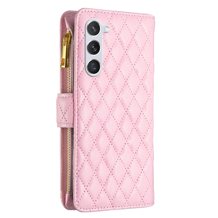 For Samsung Galaxy S25+ 5G Diamond Lattice Zipper Wallet Leather Flip Phone Case