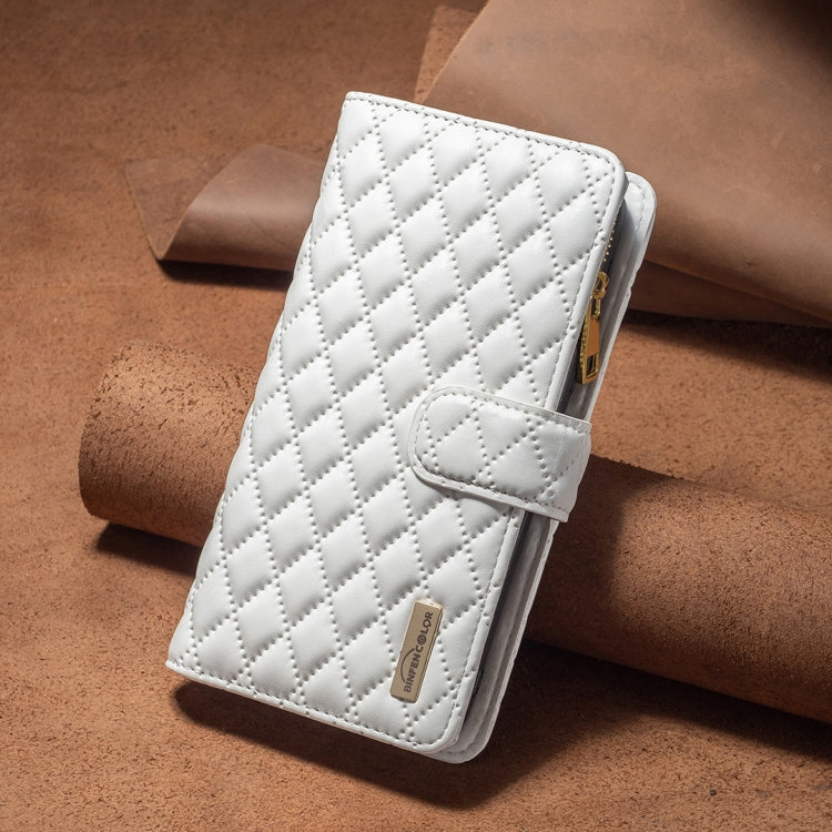 For Samsung Galaxy S25 Ultra 5G Diamond Lattice Zipper Wallet Leather Flip Phone Case