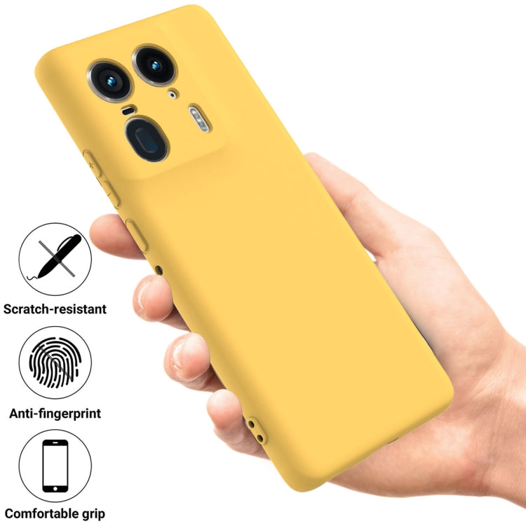 For Motorola Edge 50 Ultra Solid Color Liquid Silicone Dropproof Full Coverage Phone Case