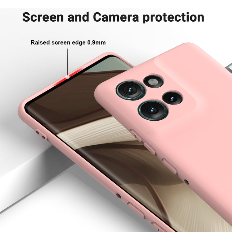 For Motorola Edge 50 Solid Color Liquid Silicone Dropproof Full Coverage Phone Case