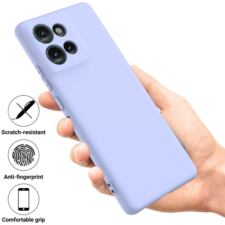 For Motorola Edge 50 Solid Color Liquid Silicone Dropproof Full Coverage Phone Case