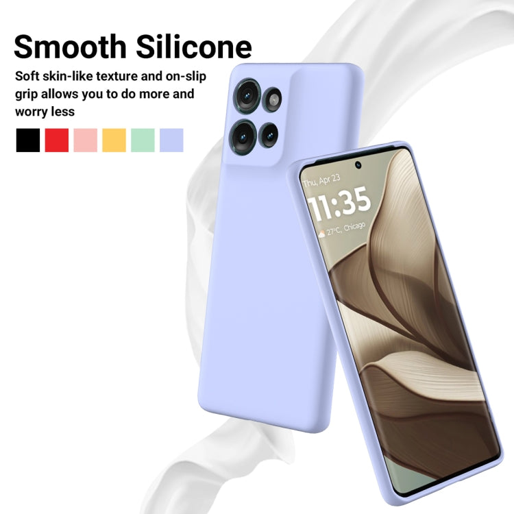For Motorola Edge 50 Solid Color Liquid Silicone Dropproof Full Coverage Phone Case