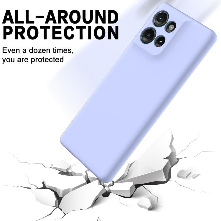 For Motorola Edge 50 Solid Color Liquid Silicone Dropproof Full Coverage Phone Case