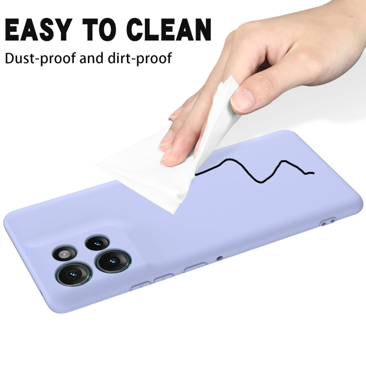 For Motorola Edge 50 Solid Color Liquid Silicone Dropproof Full Coverage Phone Case