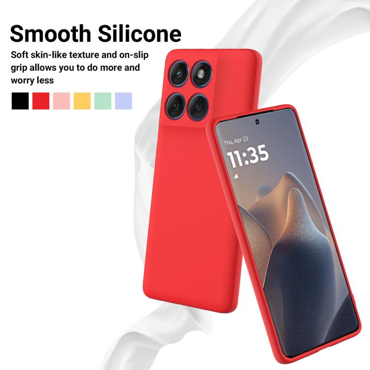 For Motorola Edge 60 Pro Solid Color Liquid Silicone Dropproof Full Coverage Phone Case