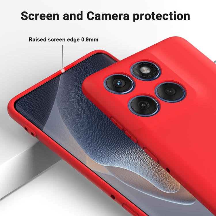 For Motorola Edge 60 Pro Solid Color Liquid Silicone Dropproof Full Coverage Phone Case