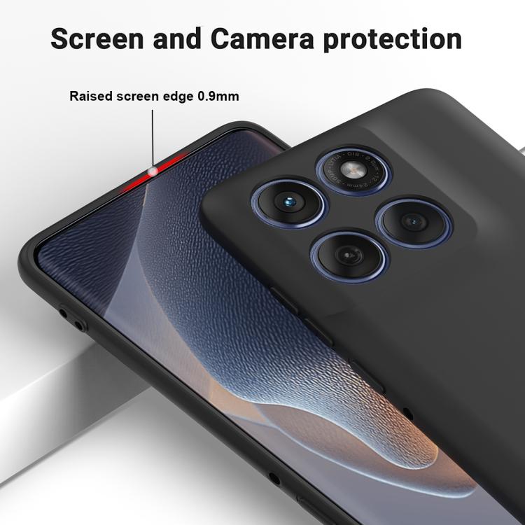 For Motorola Edge 60 Pro Solid Color Liquid Silicone Dropproof Full Coverage Phone Case