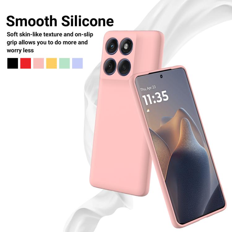 For Motorola Edge 60 Pro Solid Color Liquid Silicone Dropproof Full Coverage Phone Case