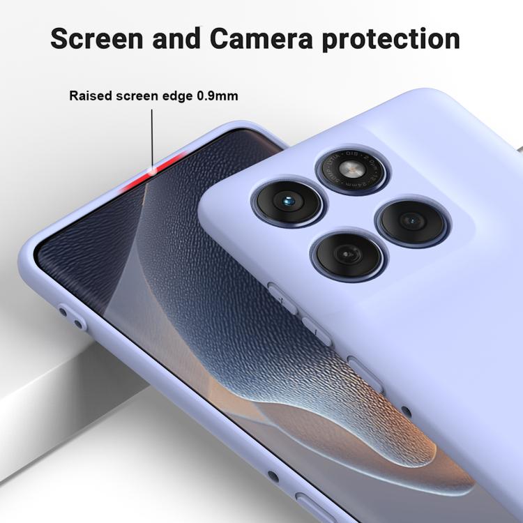 For Motorola Edge 60 Pro Solid Color Liquid Silicone Dropproof Full Coverage Phone Case