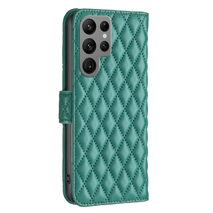 For Samsung Galaxy S25 Ultra 5G Diamond Lattice Wallet Flip Leather Phone Case