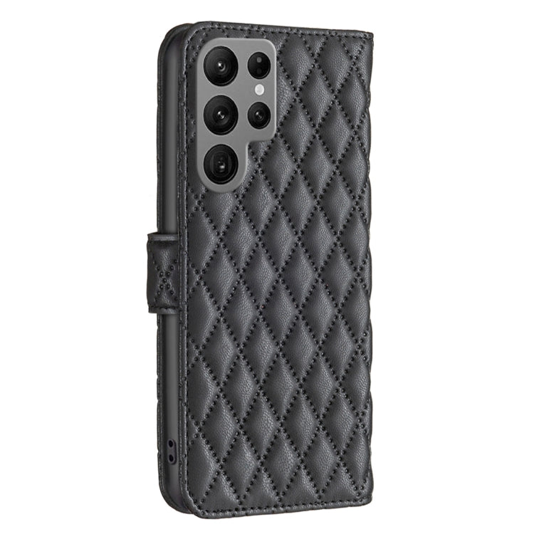 For Samsung Galaxy S25 Ultra 5G Diamond Lattice Wallet Flip Leather Phone Case