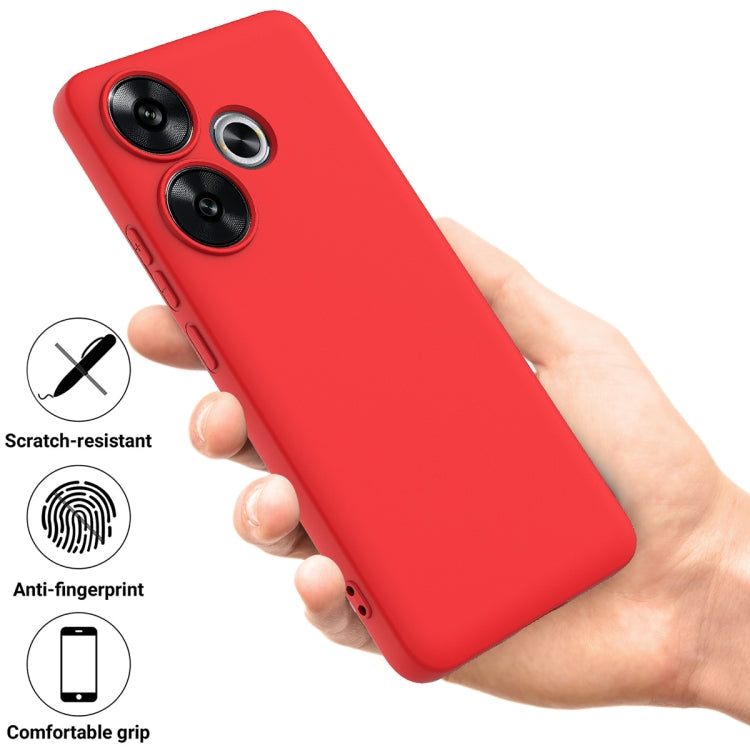 For Xiaomi Poco F6 Solid Color Liquid Silicone Dropproof Full Coverage Phone Case