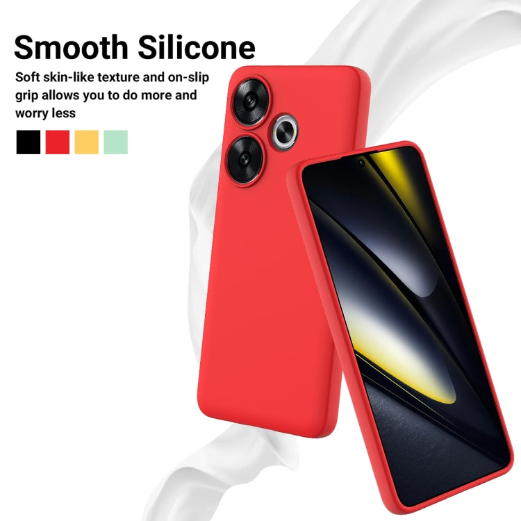 For Xiaomi Poco F6 Solid Color Liquid Silicone Dropproof Full Coverage Phone Case