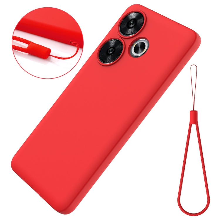 For Xiaomi Poco F6 Solid Color Liquid Silicone Dropproof Full Coverage Phone Case