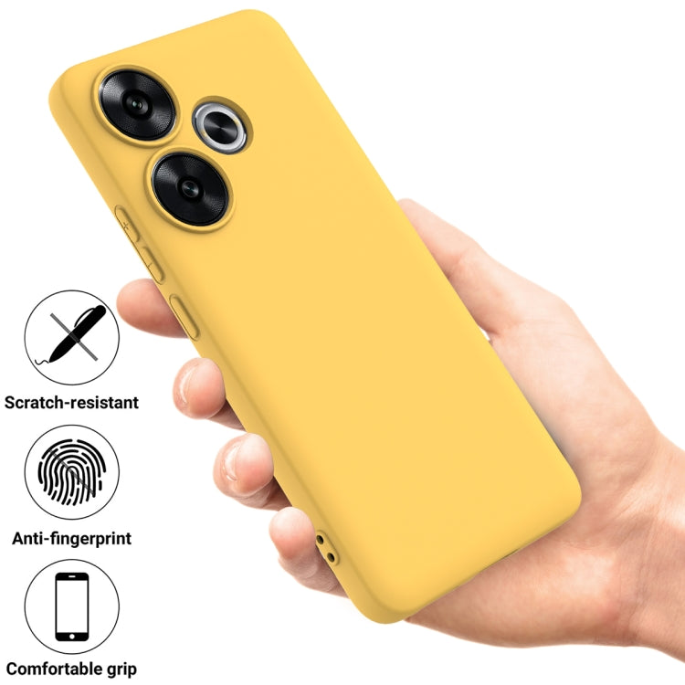 For Xiaomi Poco F6 Solid Color Liquid Silicone Dropproof Full Coverage Phone Case