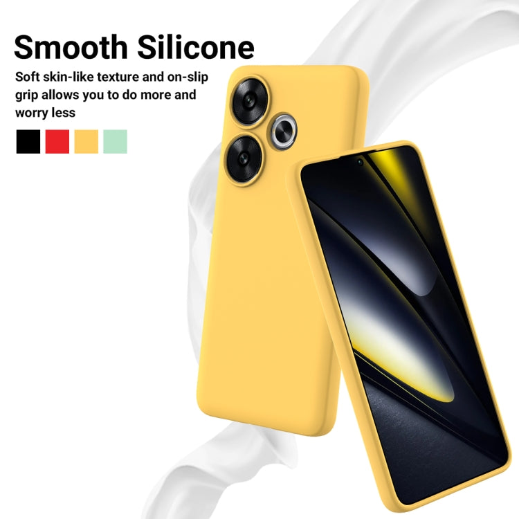 For Xiaomi Poco F6 Solid Color Liquid Silicone Dropproof Full Coverage Phone Case