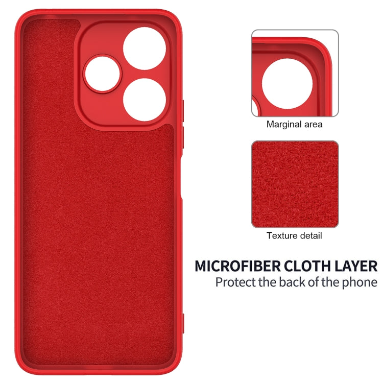 For Xiaomi Poco M6 4G Solid Color Liquid Silicone Dropproof Full Coverage Phone Case