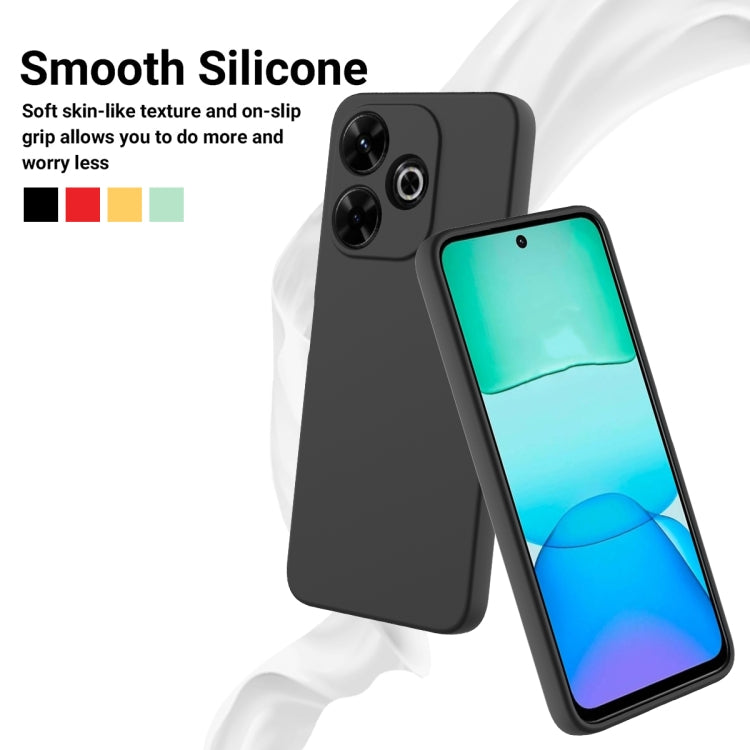 For Xiaomi Poco M6 4G Solid Color Liquid Silicone Dropproof Full Coverage Phone Case