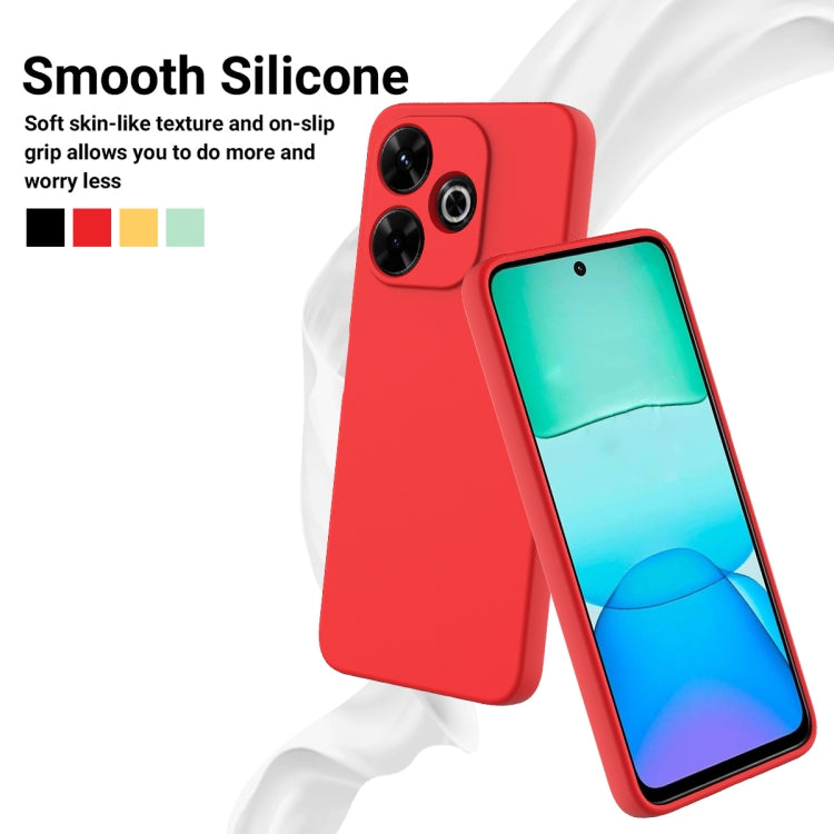 For Xiaomi Poco M6 Plus Solid Color Liquid Silicone Dropproof Full Coverage Phone Case