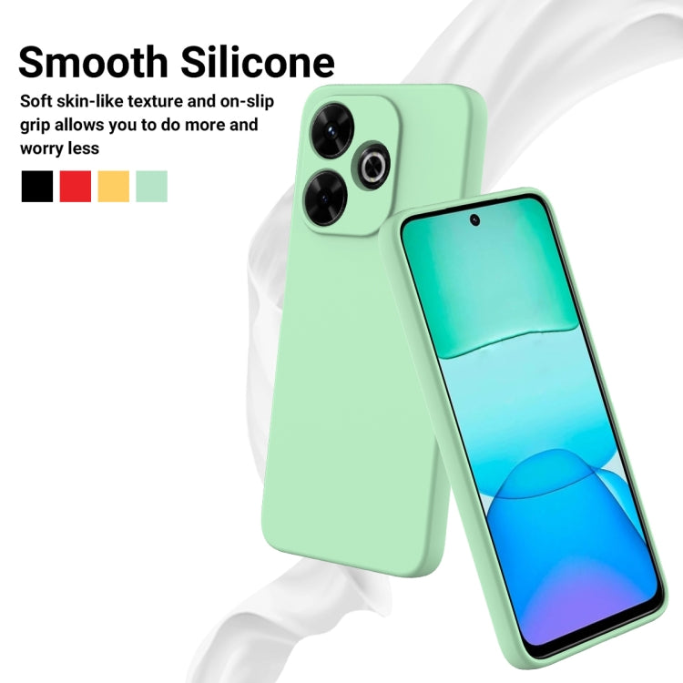 For Xiaomi Poco M6 Plus Solid Color Liquid Silicone Dropproof Full Coverage Phone Case