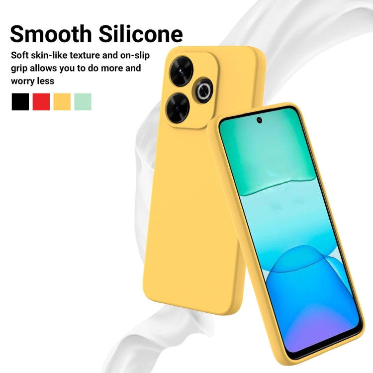 For Xiaomi Poco M6 Plus Solid Color Liquid Silicone Dropproof Full Coverage Phone Case