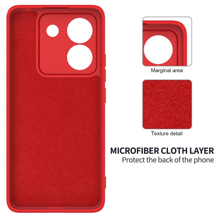 For Xiaomi Poco M7 Pro 5G Solid Color Liquid Silicone Dropproof Full Coverage Phone Case