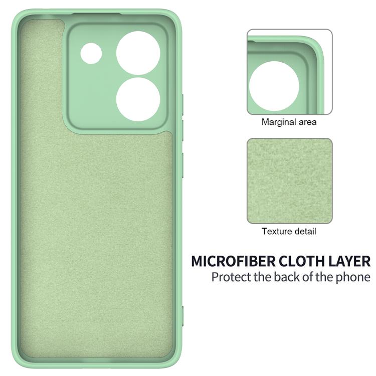 For Xiaomi Poco M7 Pro 5G Solid Color Liquid Silicone Dropproof Full Coverage Phone Case