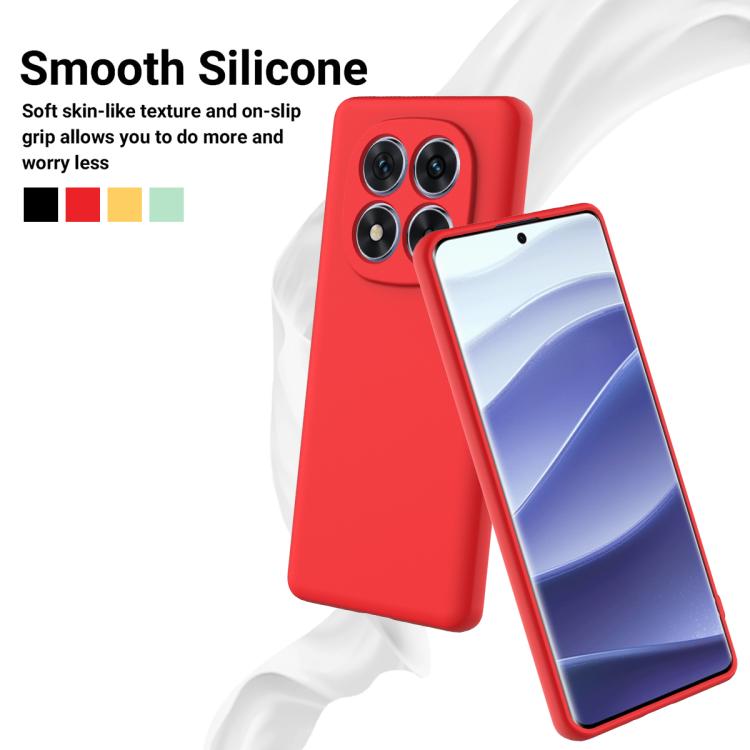 For Xiaomi Poco X7 Solid Color Liquid Silicone Dropproof Full Coverage Phone Case