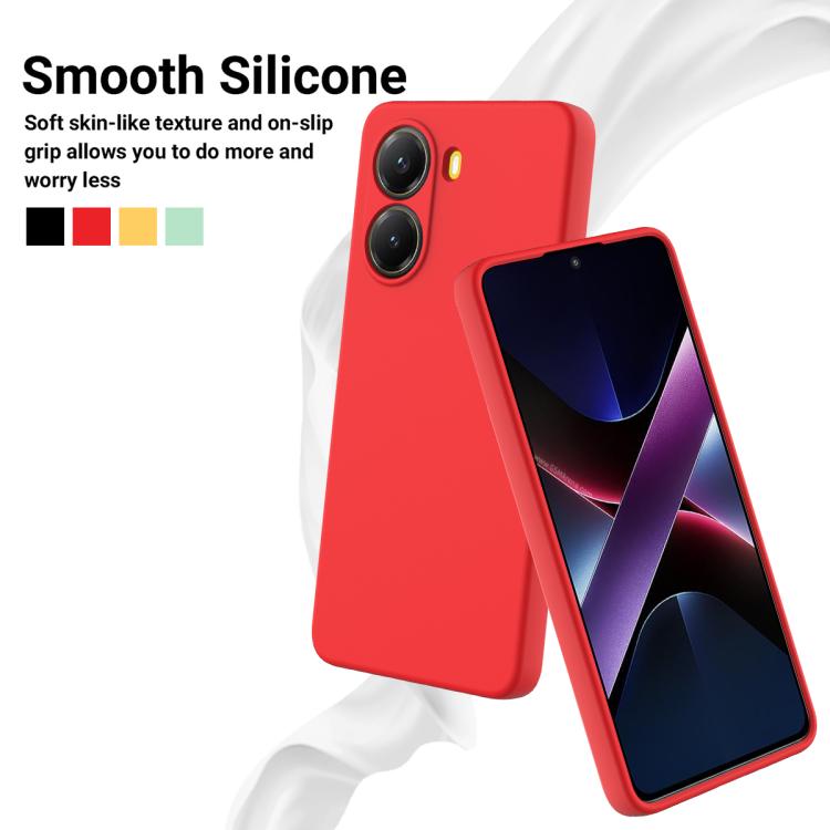 For Xiaomi Poco X7 Pro Solid Color Liquid Silicone Dropproof Full Coverage Phone Case