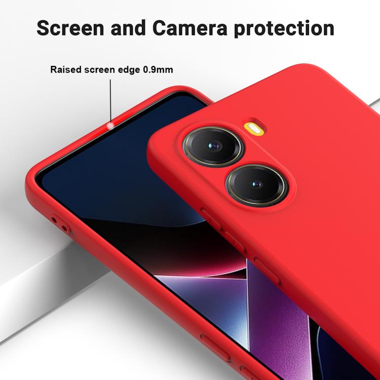 For Xiaomi Poco X7 Pro Solid Color Liquid Silicone Dropproof Full Coverage Phone Case
