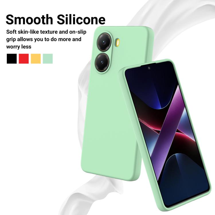 For Xiaomi Poco X7 Pro Solid Color Liquid Silicone Dropproof Full Coverage Phone Case