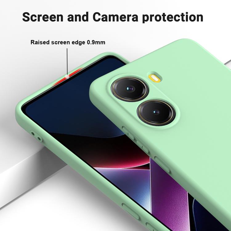 For Xiaomi Poco X7 Pro Solid Color Liquid Silicone Dropproof Full Coverage Phone Case