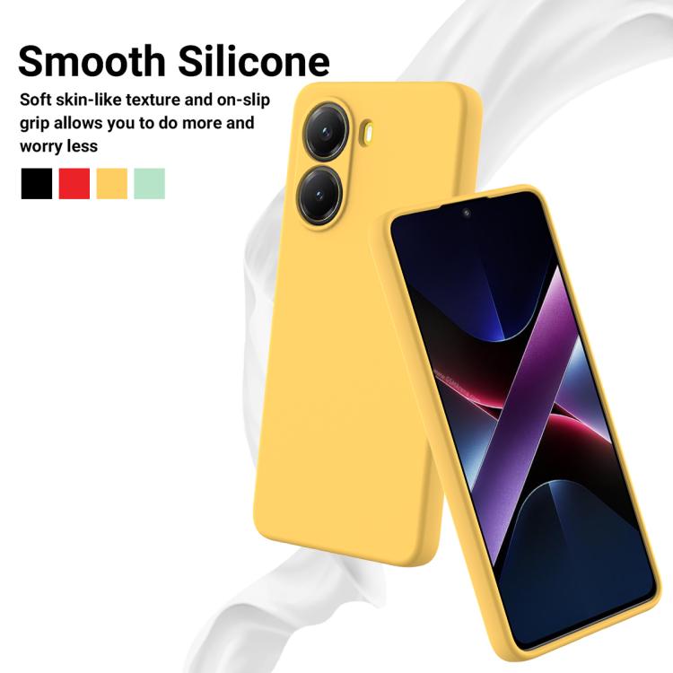 For Xiaomi Poco X7 Pro Solid Color Liquid Silicone Dropproof Full Coverage Phone Case