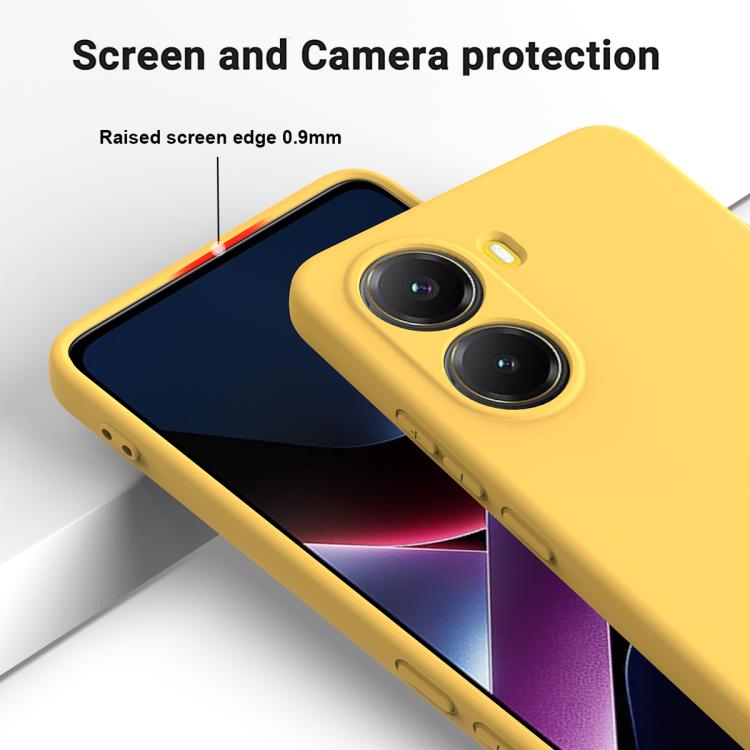 For Xiaomi Poco X7 Pro Solid Color Liquid Silicone Dropproof Full Coverage Phone Case