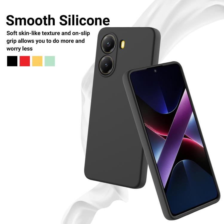 For Xiaomi Poco X7 Pro Solid Color Liquid Silicone Dropproof Full Coverage Phone Case