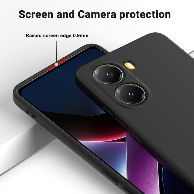 For Xiaomi Poco X7 Pro Solid Color Liquid Silicone Dropproof Full Coverage Phone Case