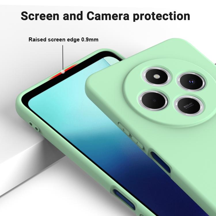 For Xiaomi Poco M7 5G Solid Color Liquid Silicone Dropproof Full Coverage Phone Case