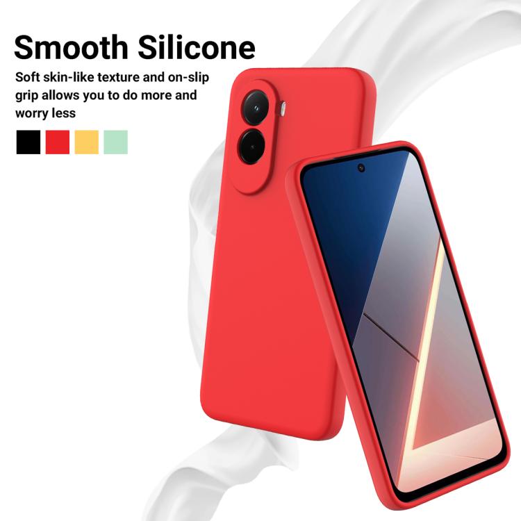 For Xiaomi Poco M7 4G 169mm Solid Color Liquid Silicone Dropproof Full Coverage Phone Case